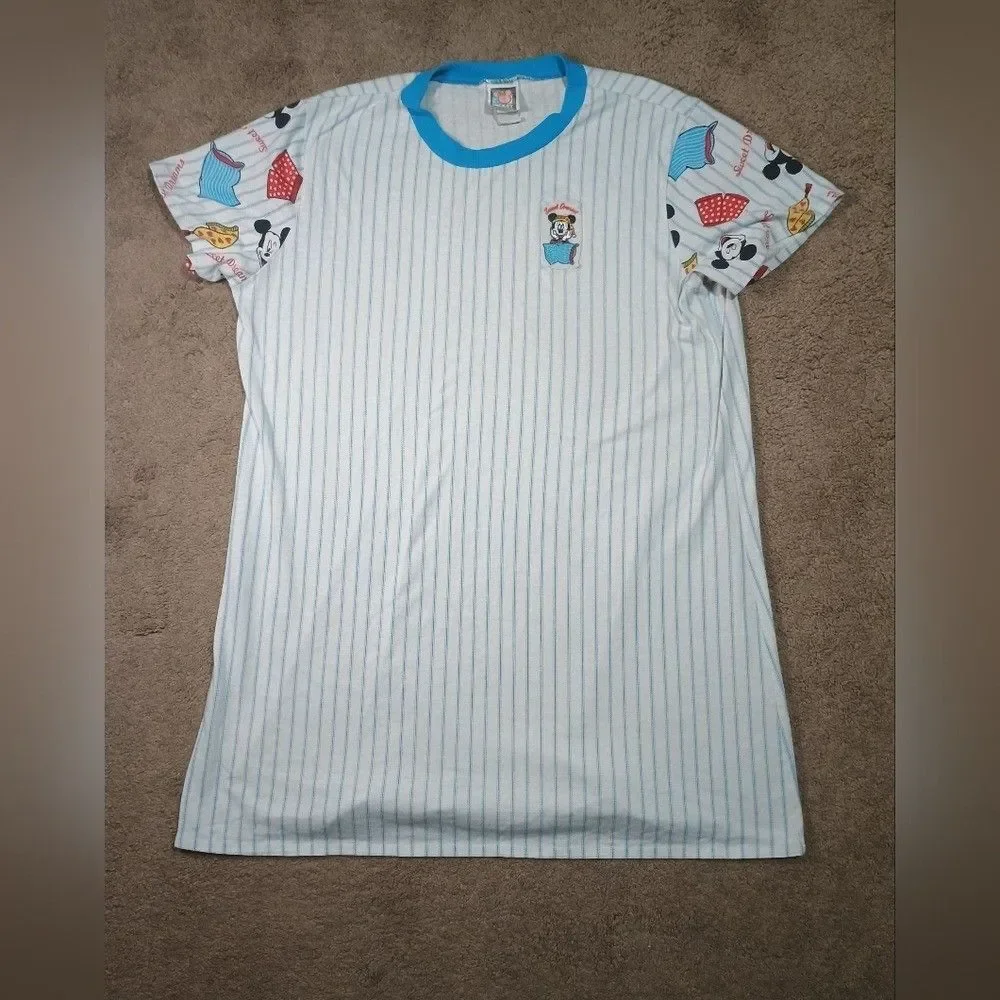 Vintage Disney Mickey Mouse striped nightgown sweet dreams unlimited